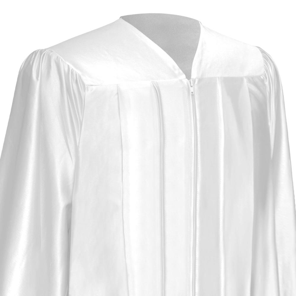 Shiny White Graduation Gown & Cap - Endea Graduation