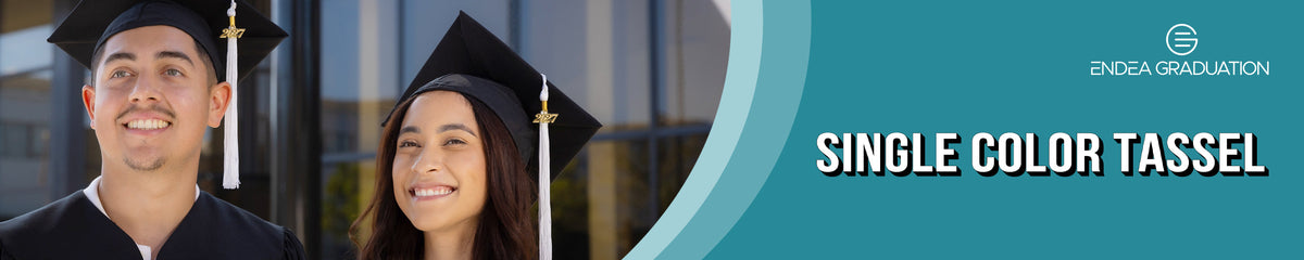 Single Color Graduation Tassels With Silver Stacked Date