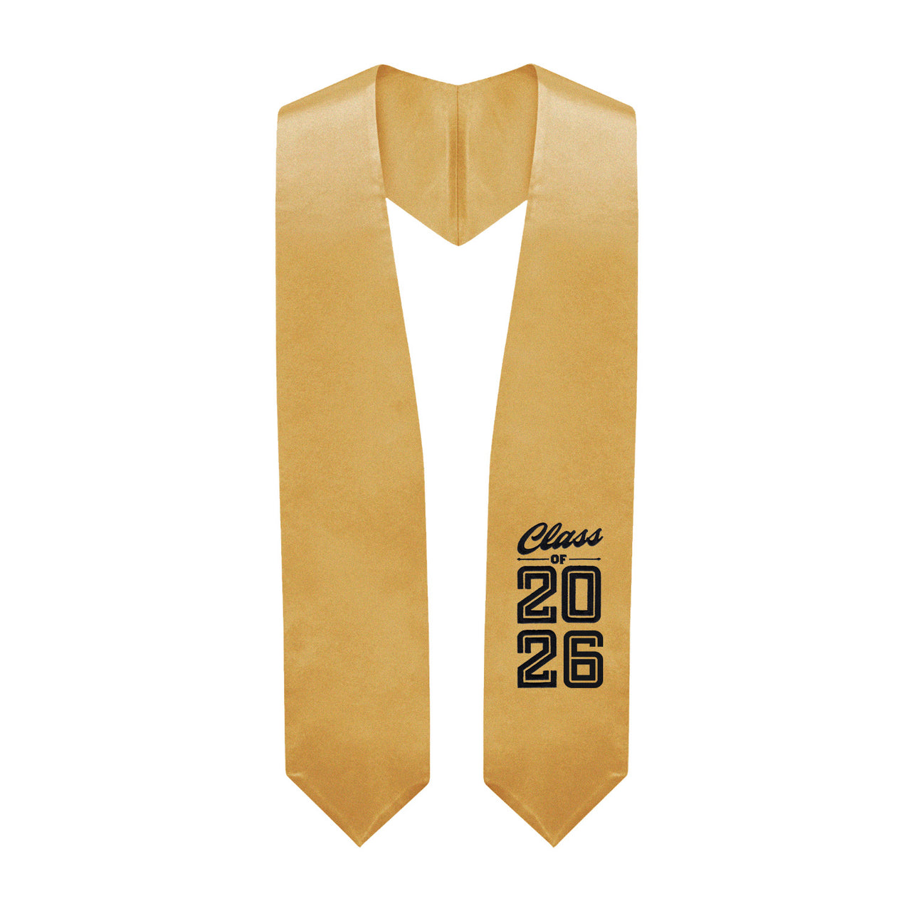 Antique Gold Class of 2026 Graduation Stole/Sash with Classic Tips