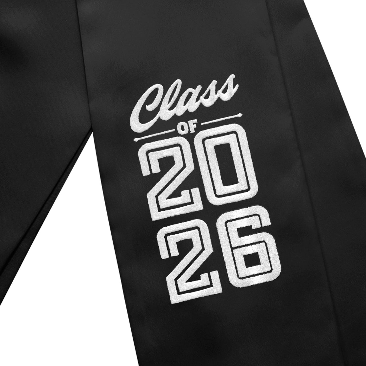 Black Class of 2026 Graduation Stole/Sash with Classic Tips