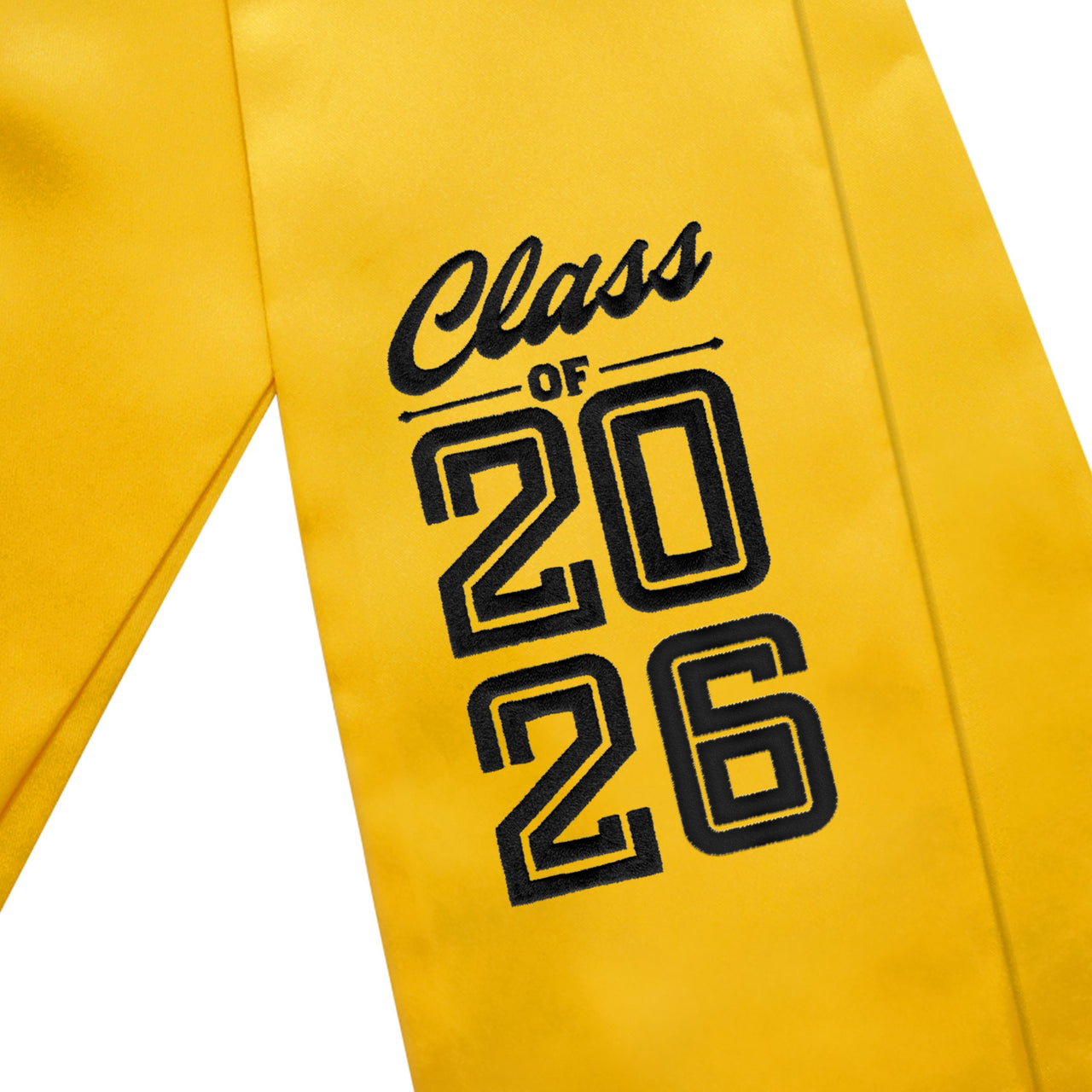 Gold Class of 2026 Graduation Stole/Sash with Classic Tips