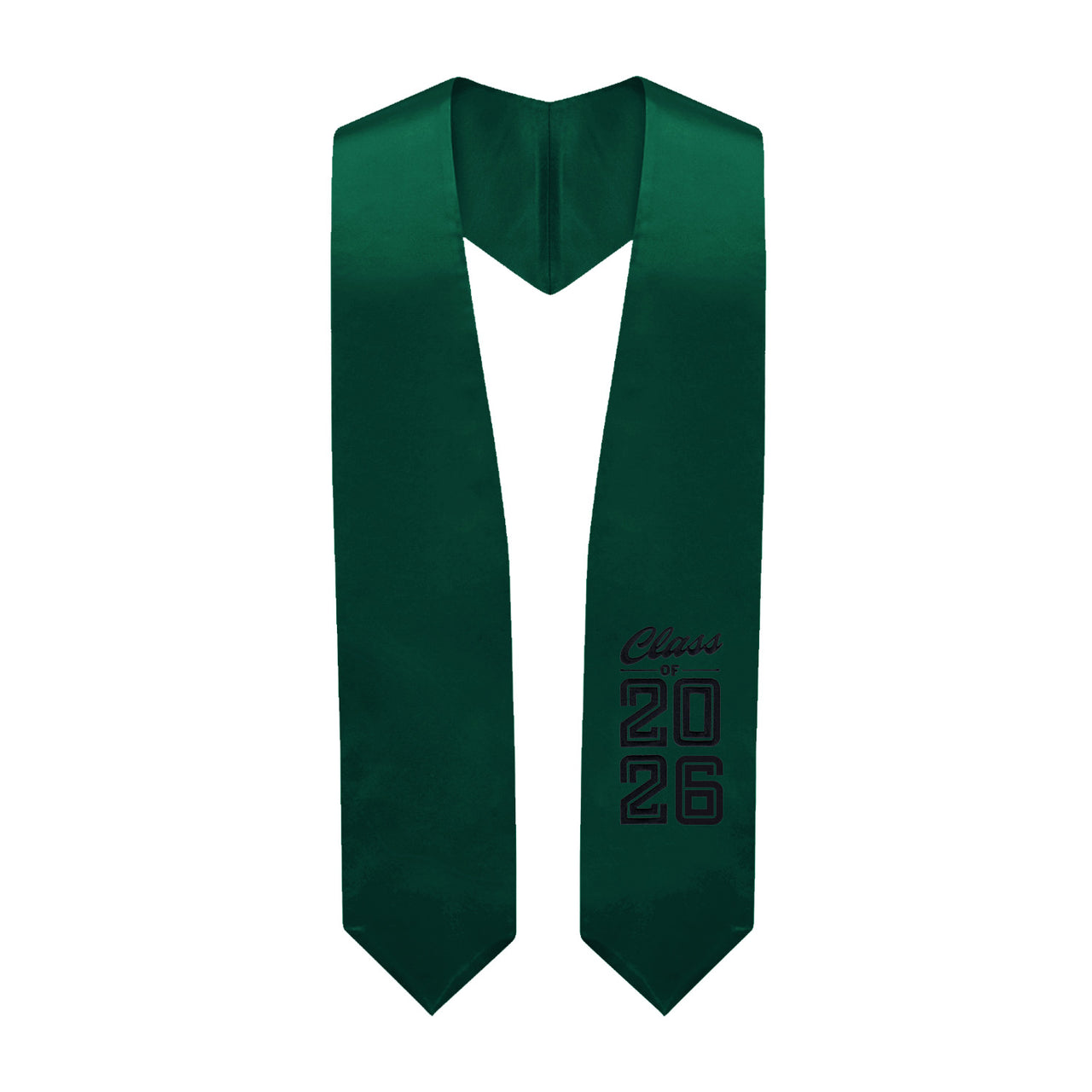 Hunter Green Class of 2026 Graduation Stole/Sash with Classic Tips