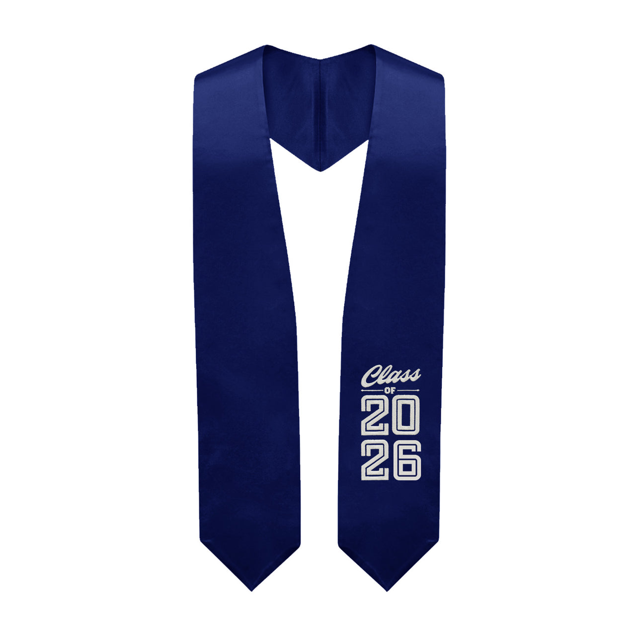 Navy Blue Class of 2026 Graduation Stole/Sash with Classic Tips