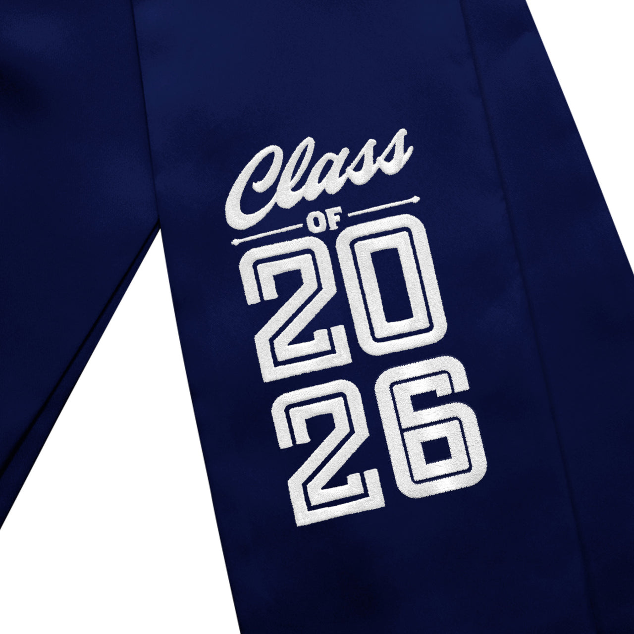 Navy Blue Class of 2026 Graduation Stole/Sash with Classic Tips