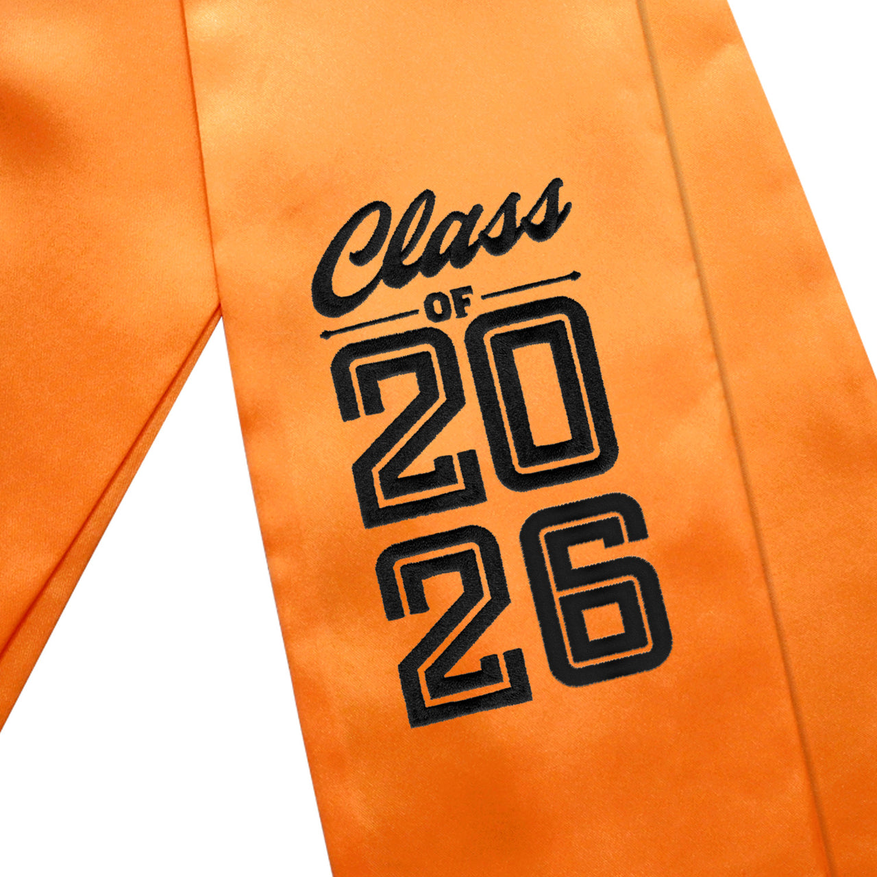 Orange Class of 2026 Graduation Stole/Sash with Classic Tips
