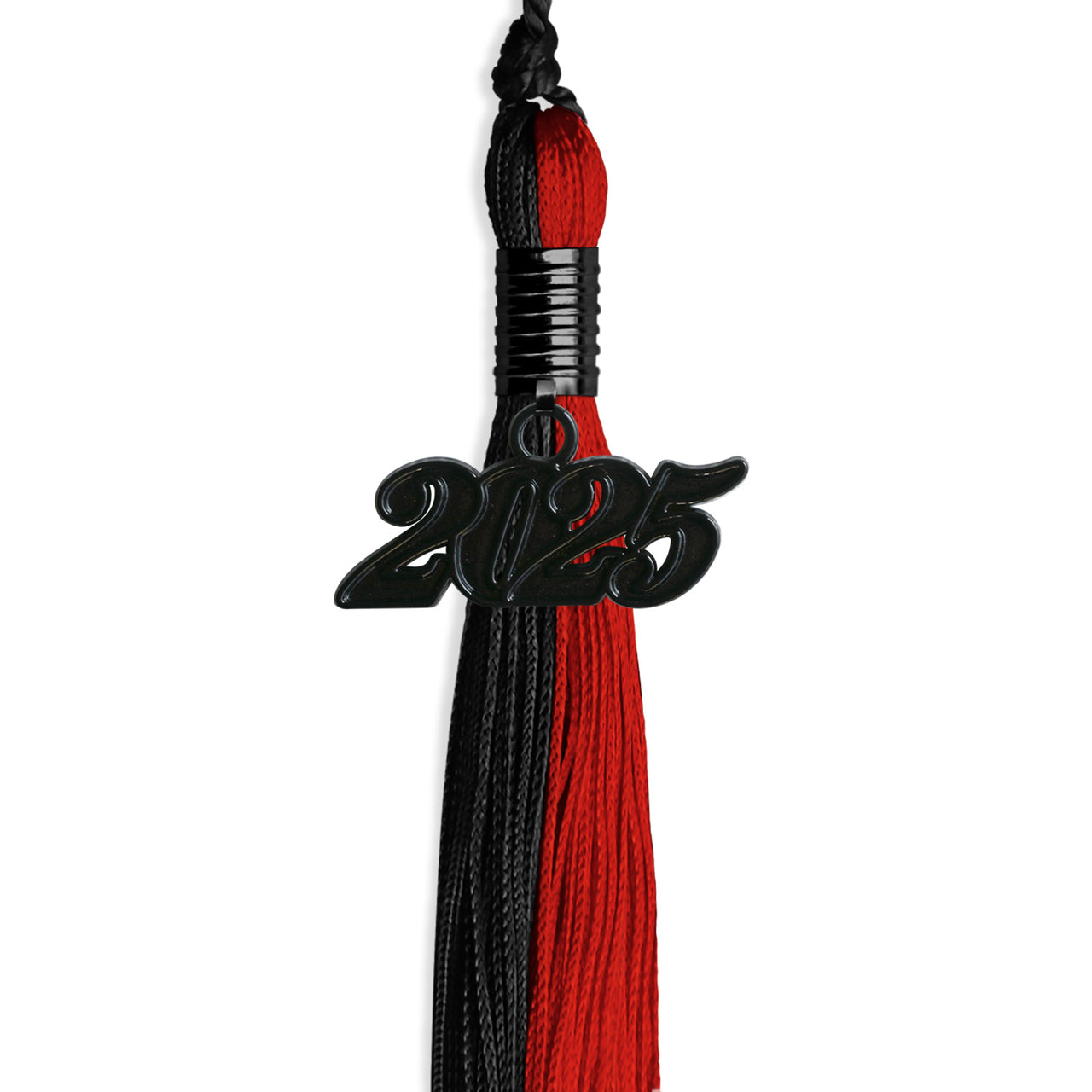 Black/Red Graduation Tassel with Black Date Drop