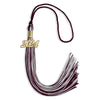 Maroon/Silver Mixed Color Graduation Tassel With Gold Date Drop