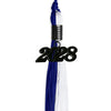 Royal Blue/White Graduation Tassel With Black Date Drop