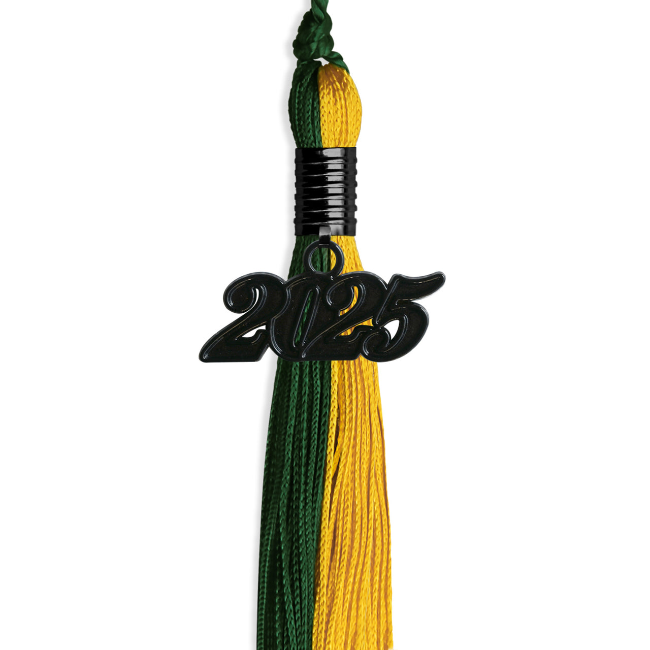 Hunter Green/Gold Graduation Tassel with Black Date Drop