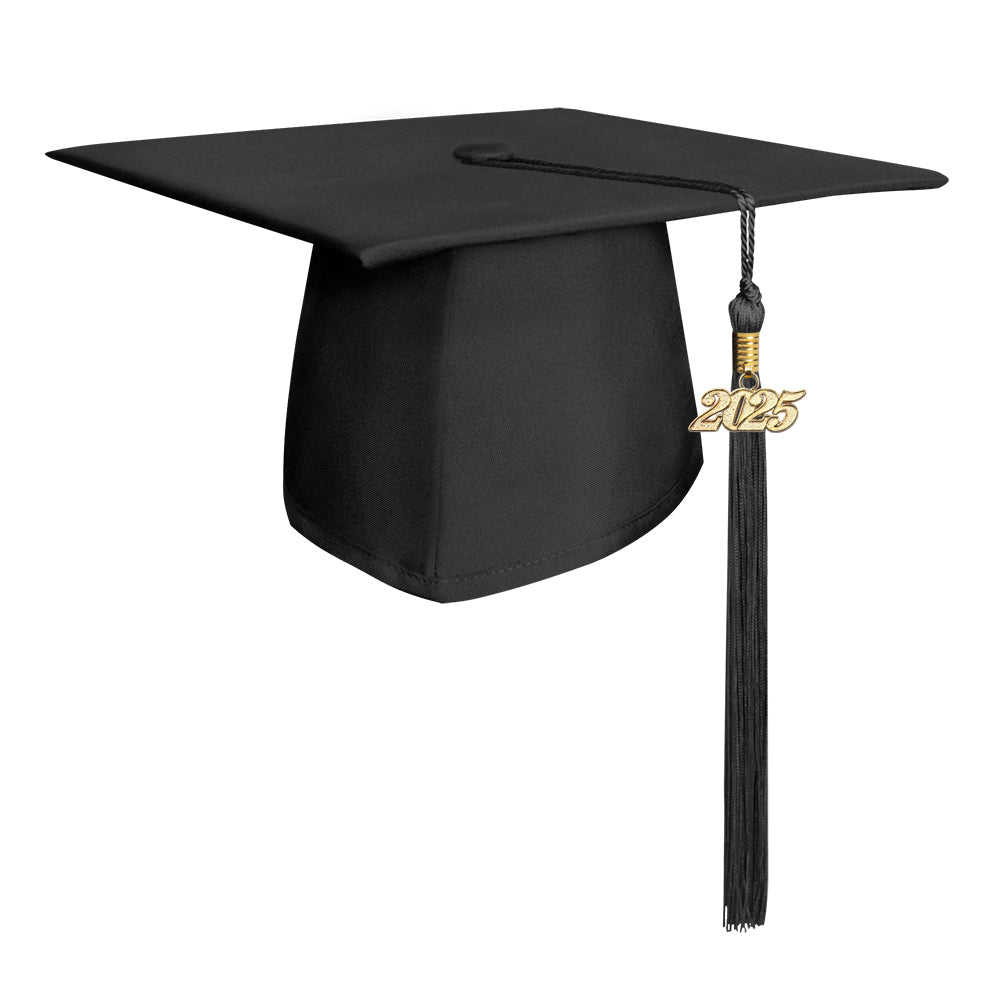 Matte Black Graduation Cap & Tassel