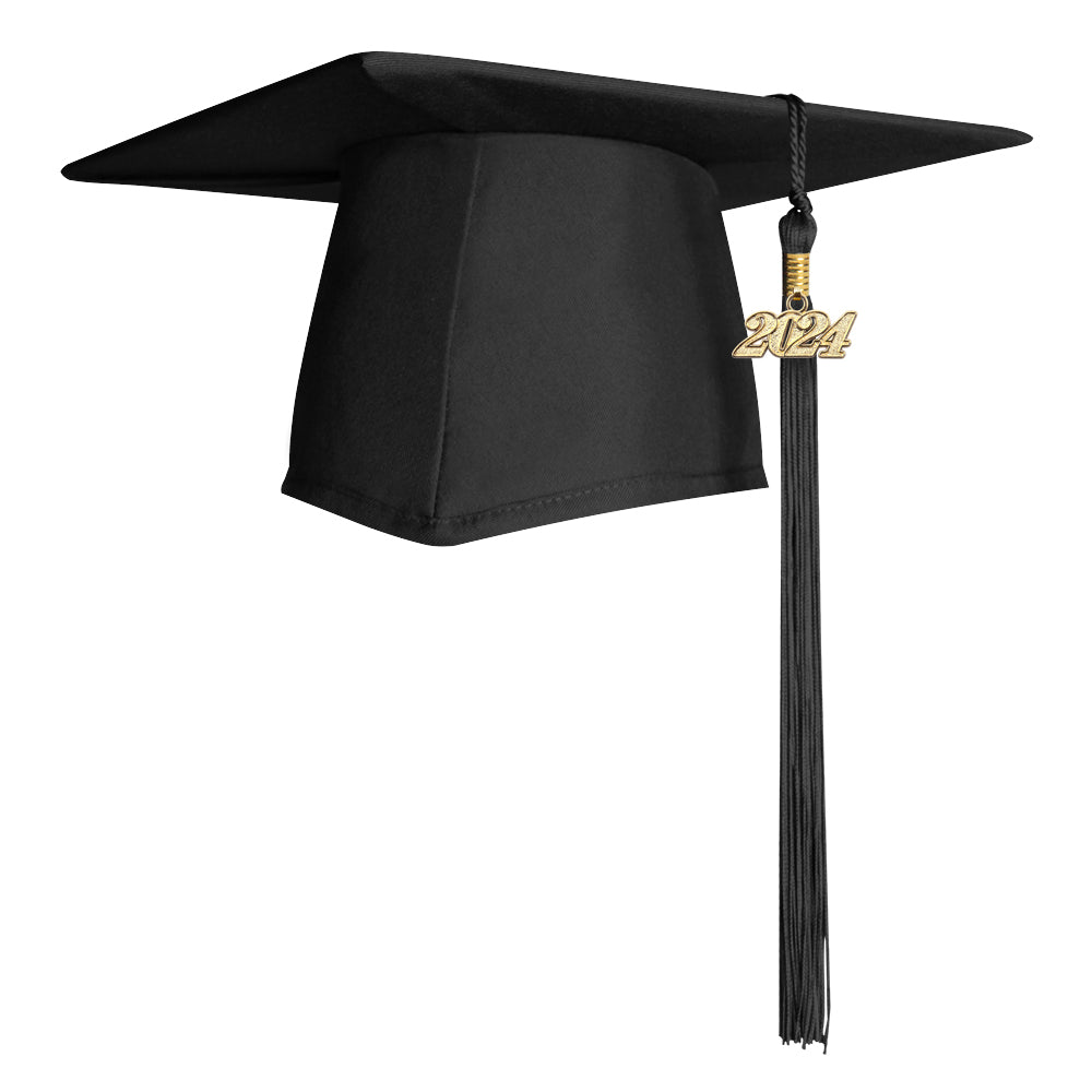 Matte Black Graduation Cap & Tassel