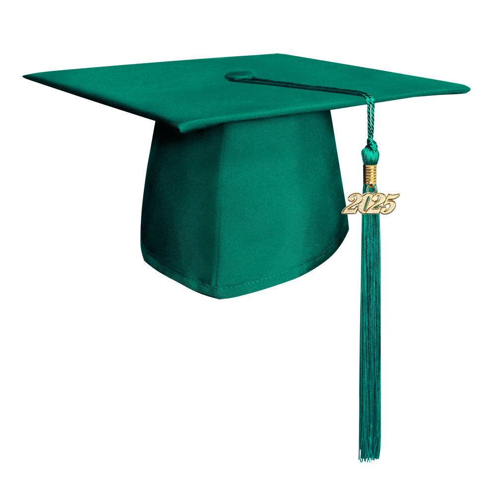 Matte Emerald Green Graduation Cap & Tassel