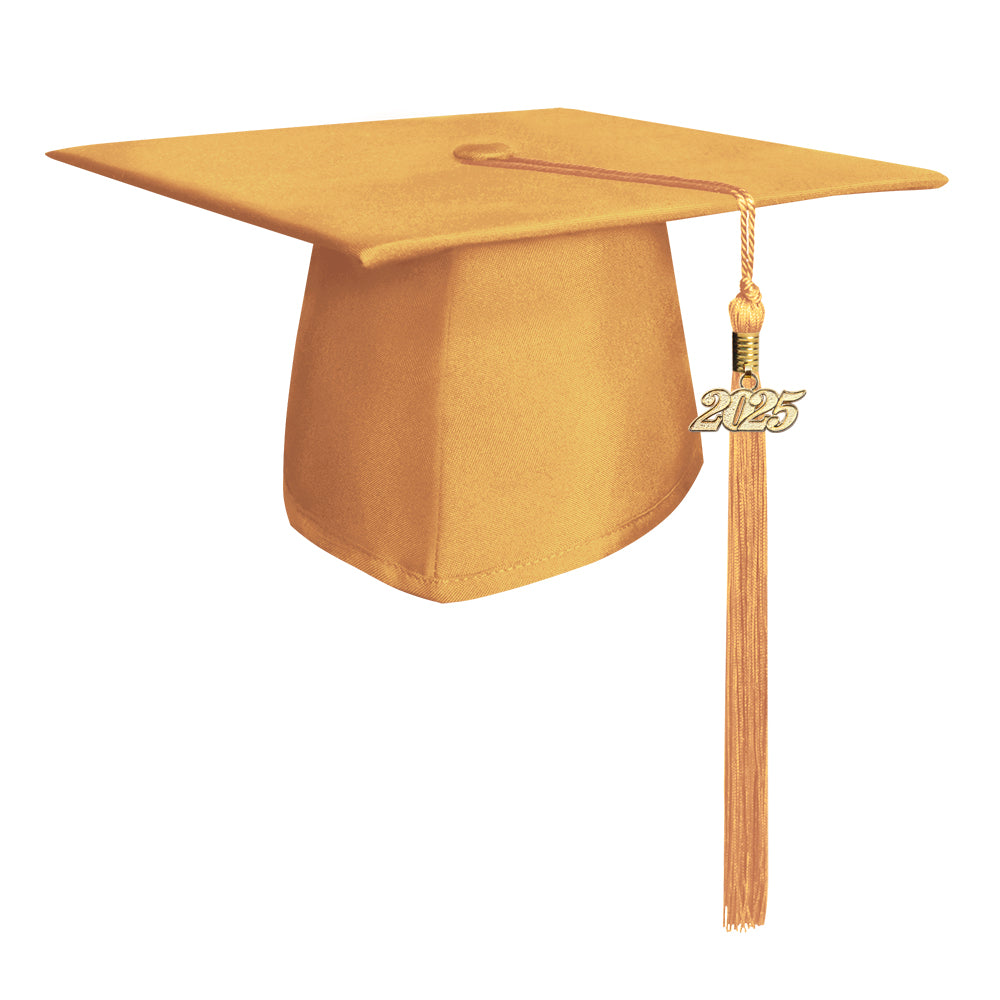 Matte Gold Graduation Cap & Tassel