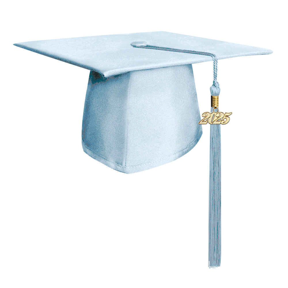 Matte Light Blue Graduation Cap & Tassel