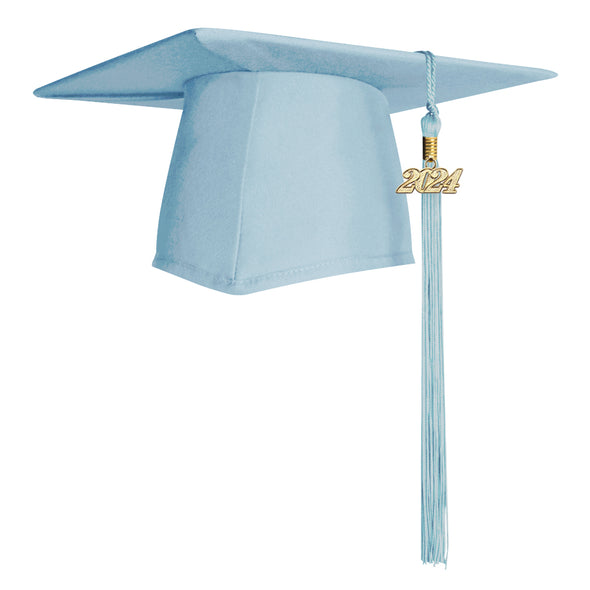 Matte Light Blue Graduation Cap & Tassel
