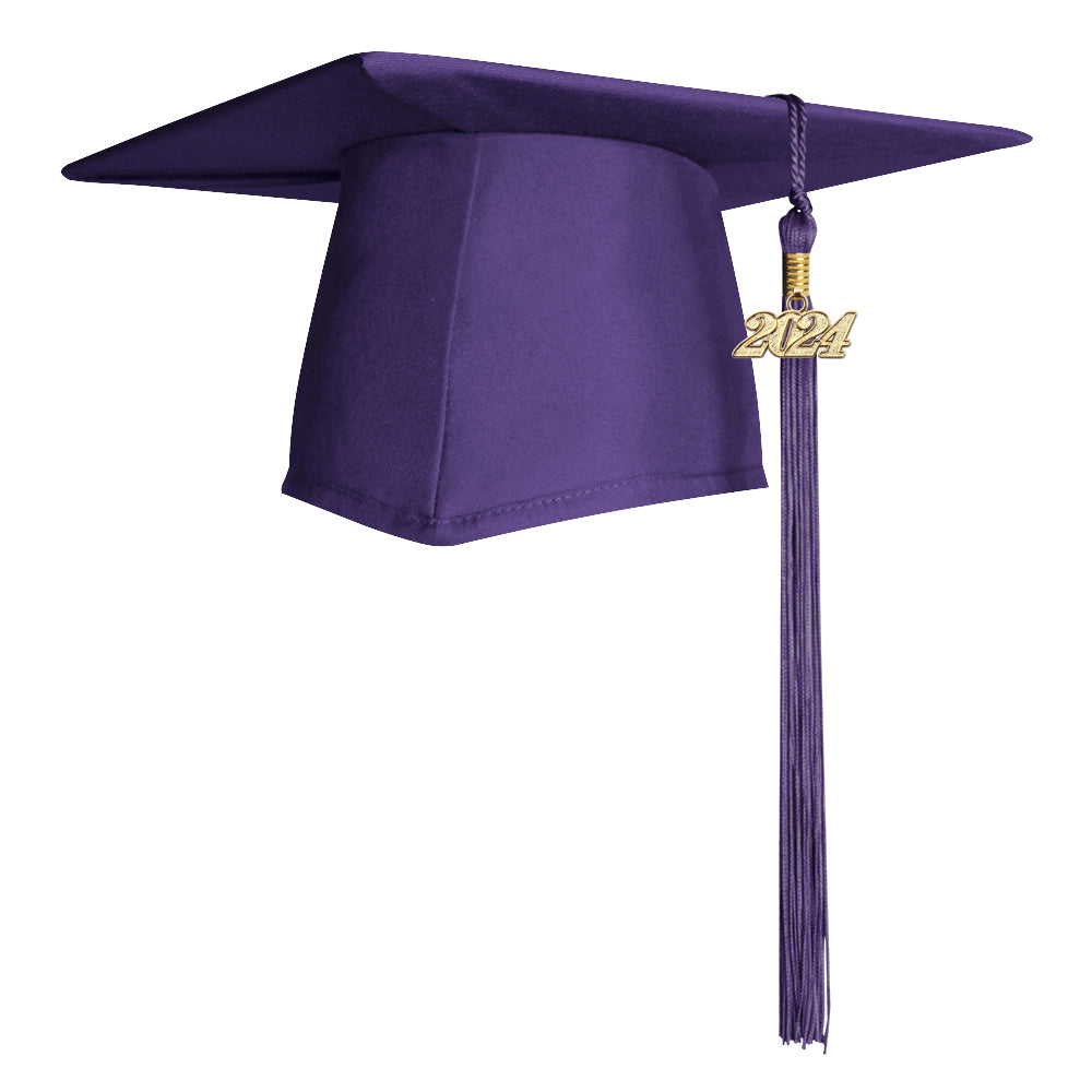 Matte Purple Graduation Cap & Tassel