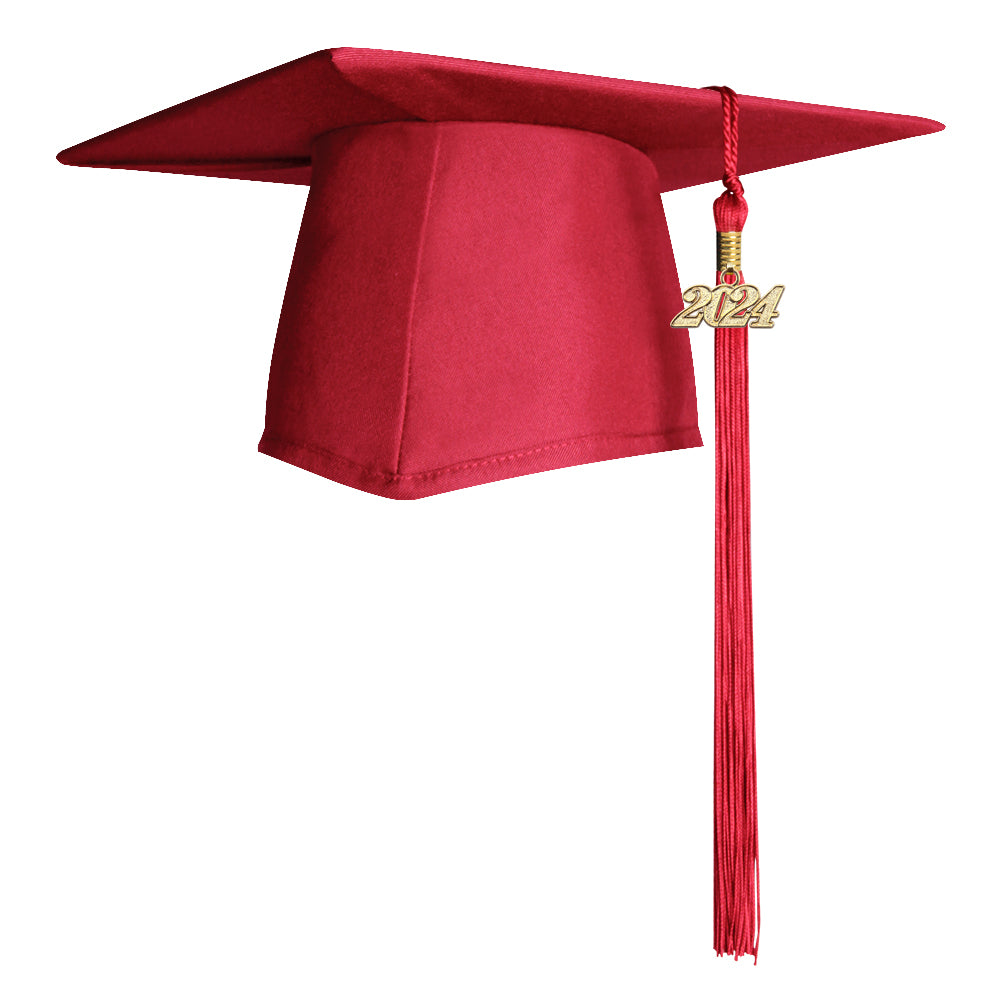 Matte Red Graduation Cap & Tassel