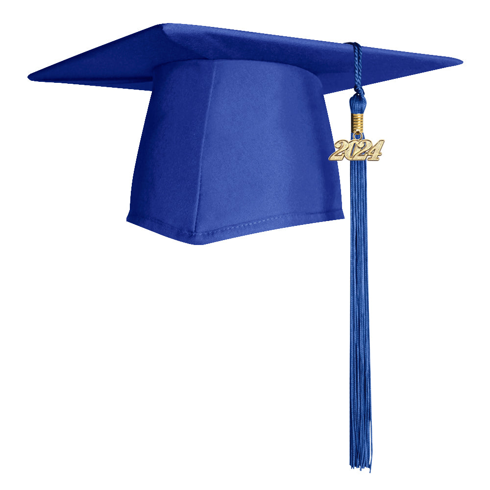 Matte Royal Blue Graduation Cap & Tassel