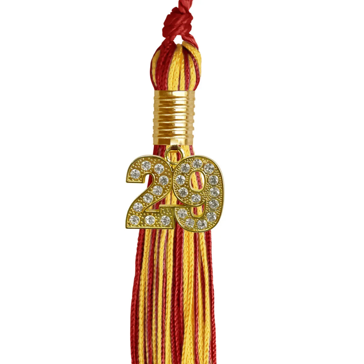 Red/Gold Mixed Color Graduation Tassel with Gold Bling Charm by Endea Graduation