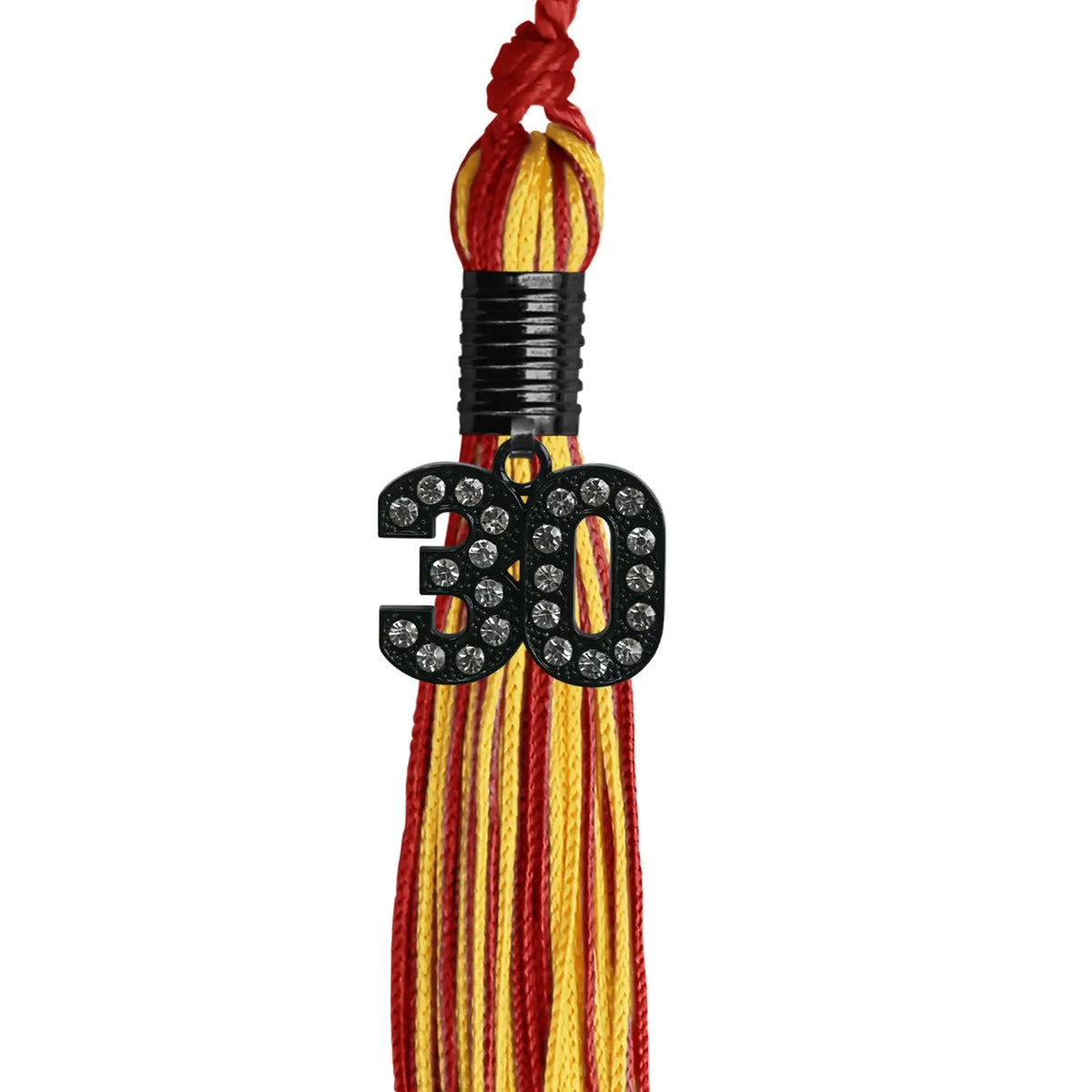 Red/Gold Mixed Color Graduation Tassel with Black Bling Charm by Endea Graduation