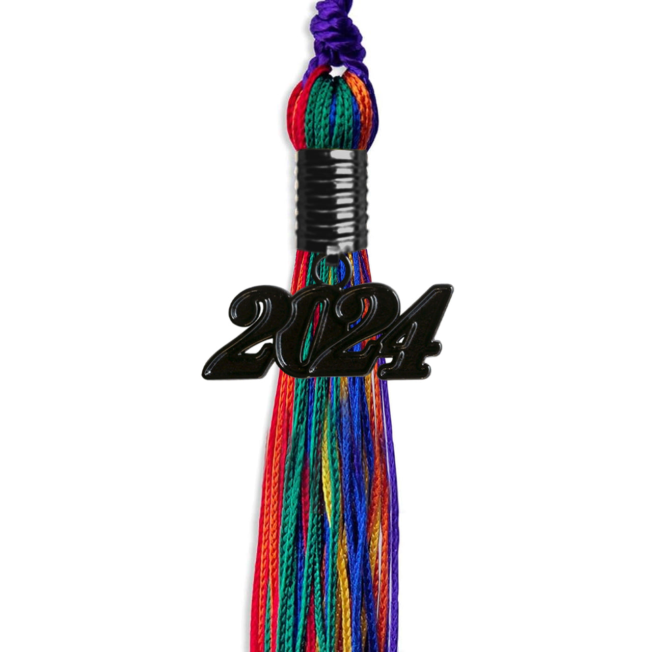 Rainbow Graduation Tassel with Black Date Drop