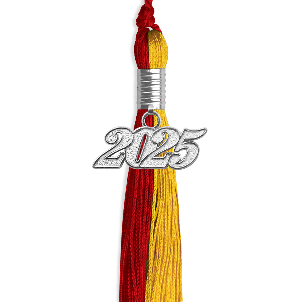 Red/Gold Graduation Tassel with Silver Date Drop