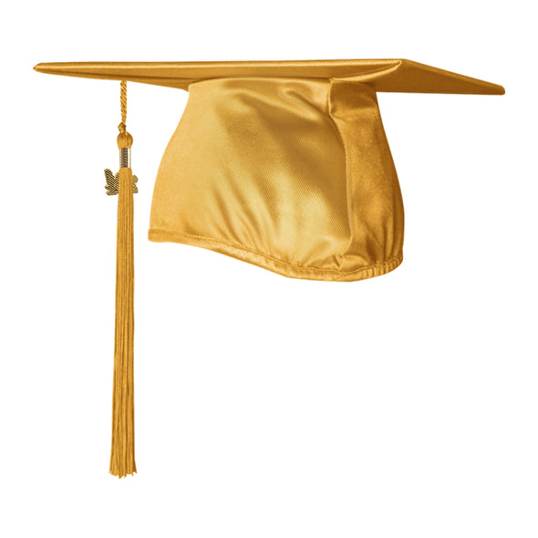 Shiny Antique Gold Graduation Cap & Tassel