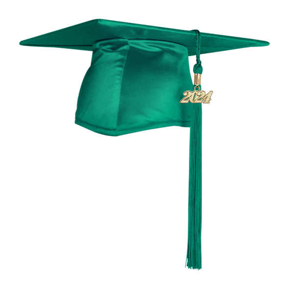 Shiny Emerald Green Graduation Cap & Tassel