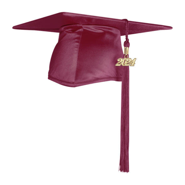 Shiny Garnet Graduation Cap & Tassel