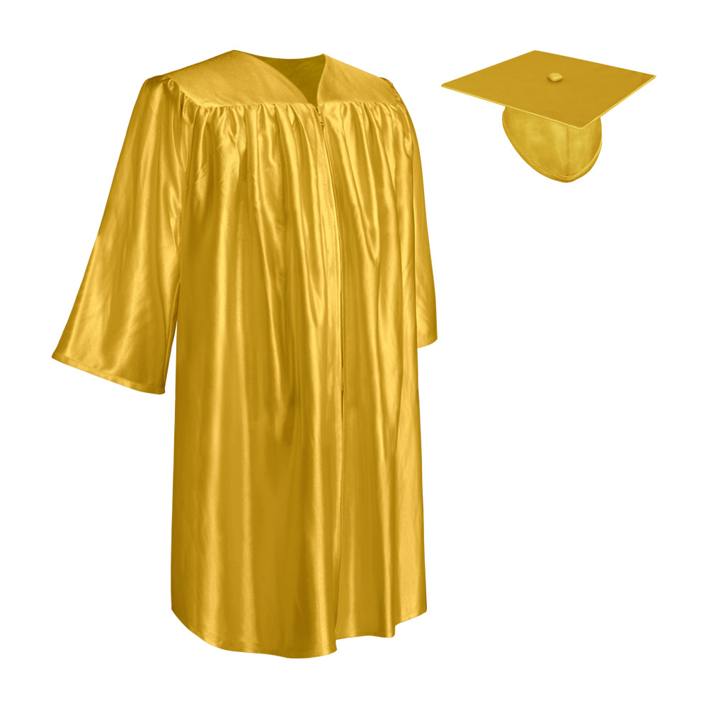 Shiny Gold Graduation Cap and Gown for Pre-school
