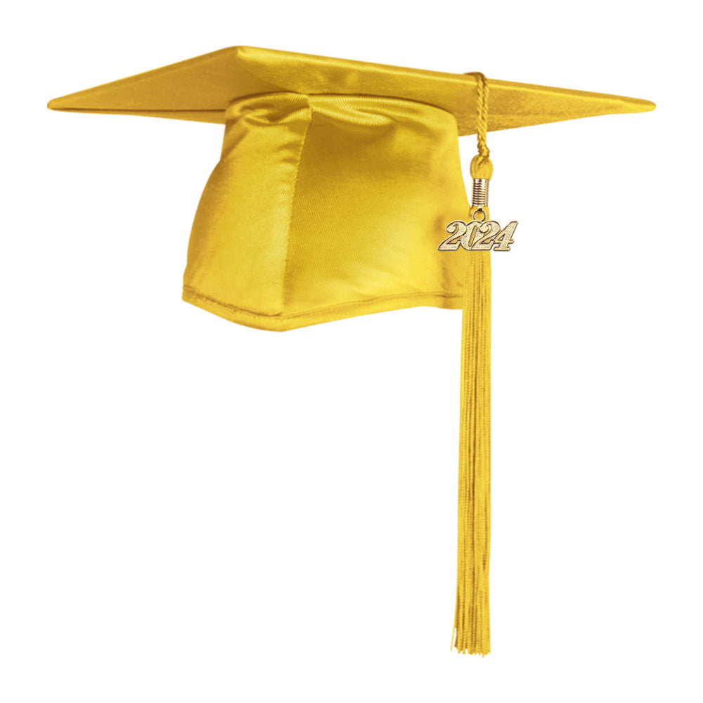 Shiny Gold Graduation Cap & Tassel