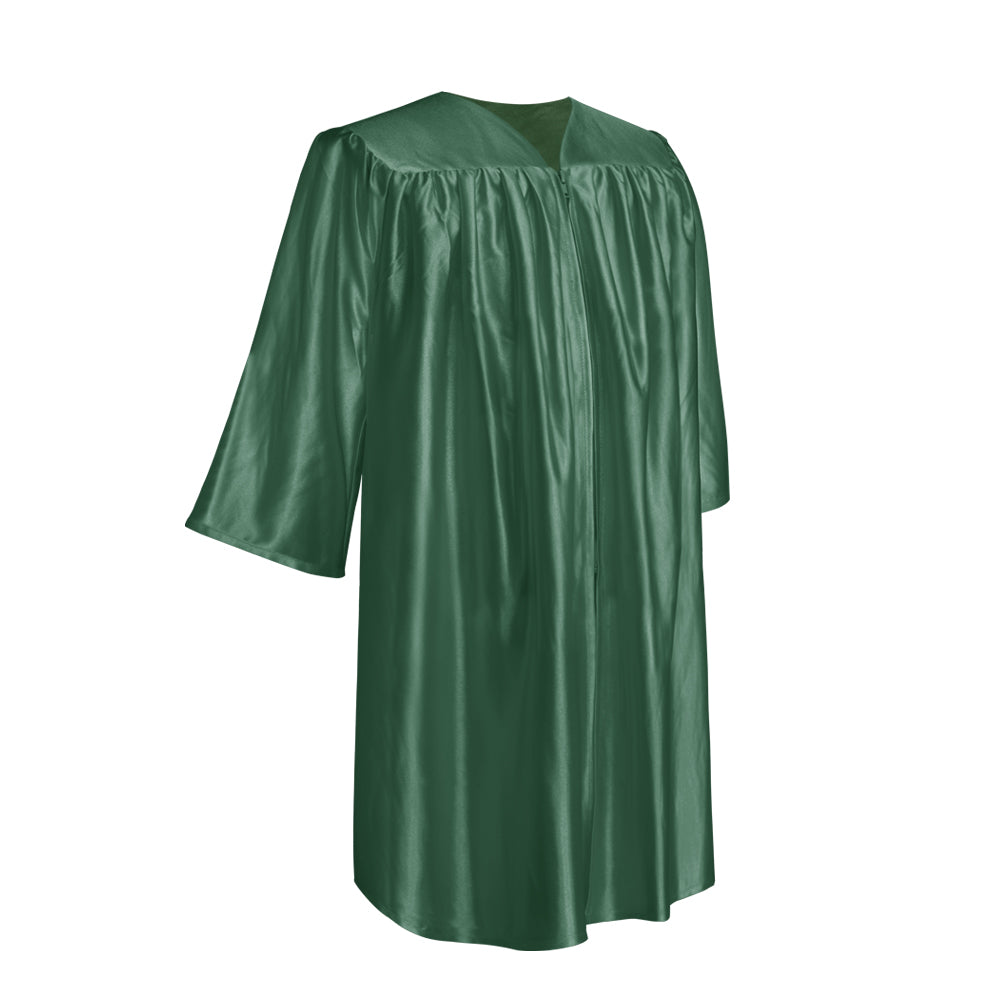 Shiny Hunter Green Graduation Cap and Gown for Pre-school