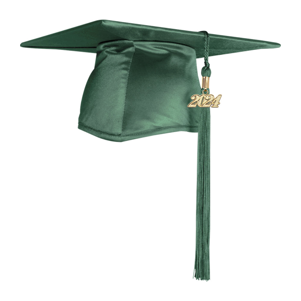 Shiny Hunter Green Graduation Cap & Tassel