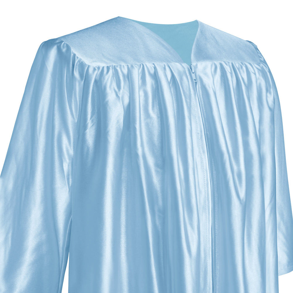Shiny Light Blue Graduation Gown for Preschool
