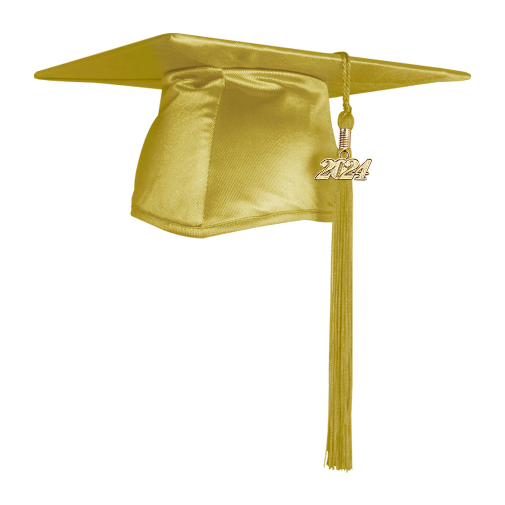 Shiny Majestic Gold Graduation Cap & Tassel