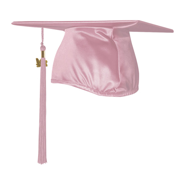 Shiny Pink Graduation Cap & Tassel