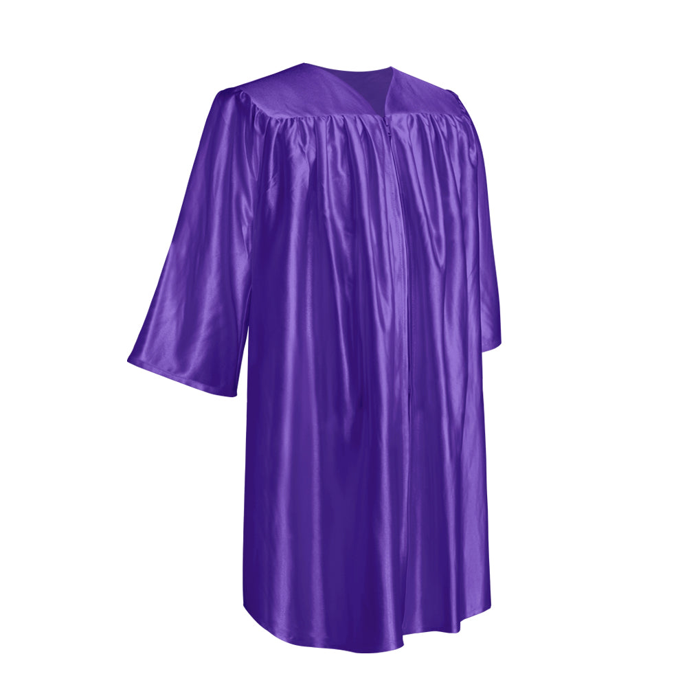 Shiny Purple Graduation Cap and Gown for Pre-school