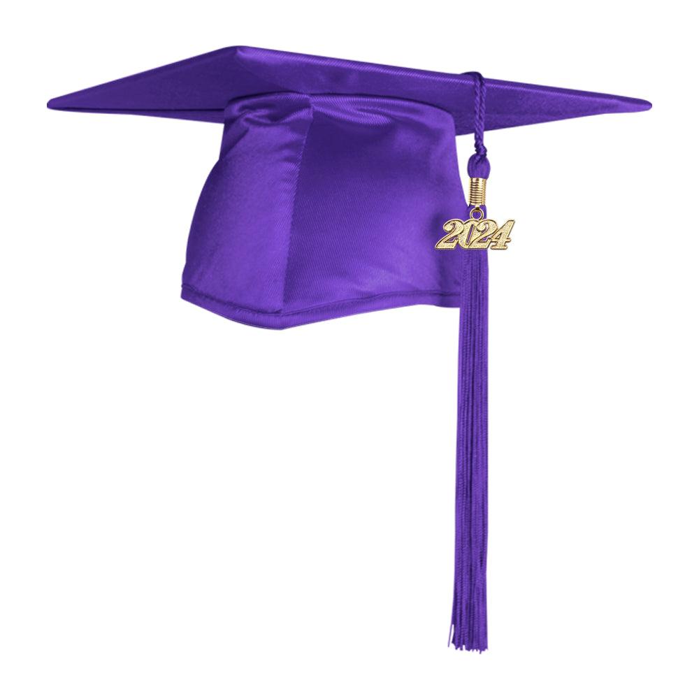 Shiny Purple Graduation Cap & Tassel