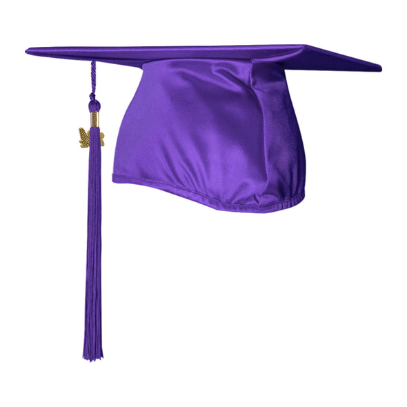 Shiny Purple Graduation Cap & Tassel