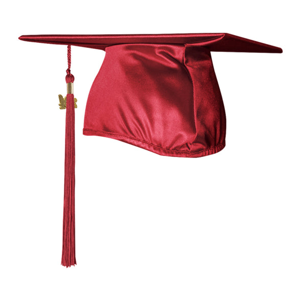 Shiny Red Graduation Cap & Tassel