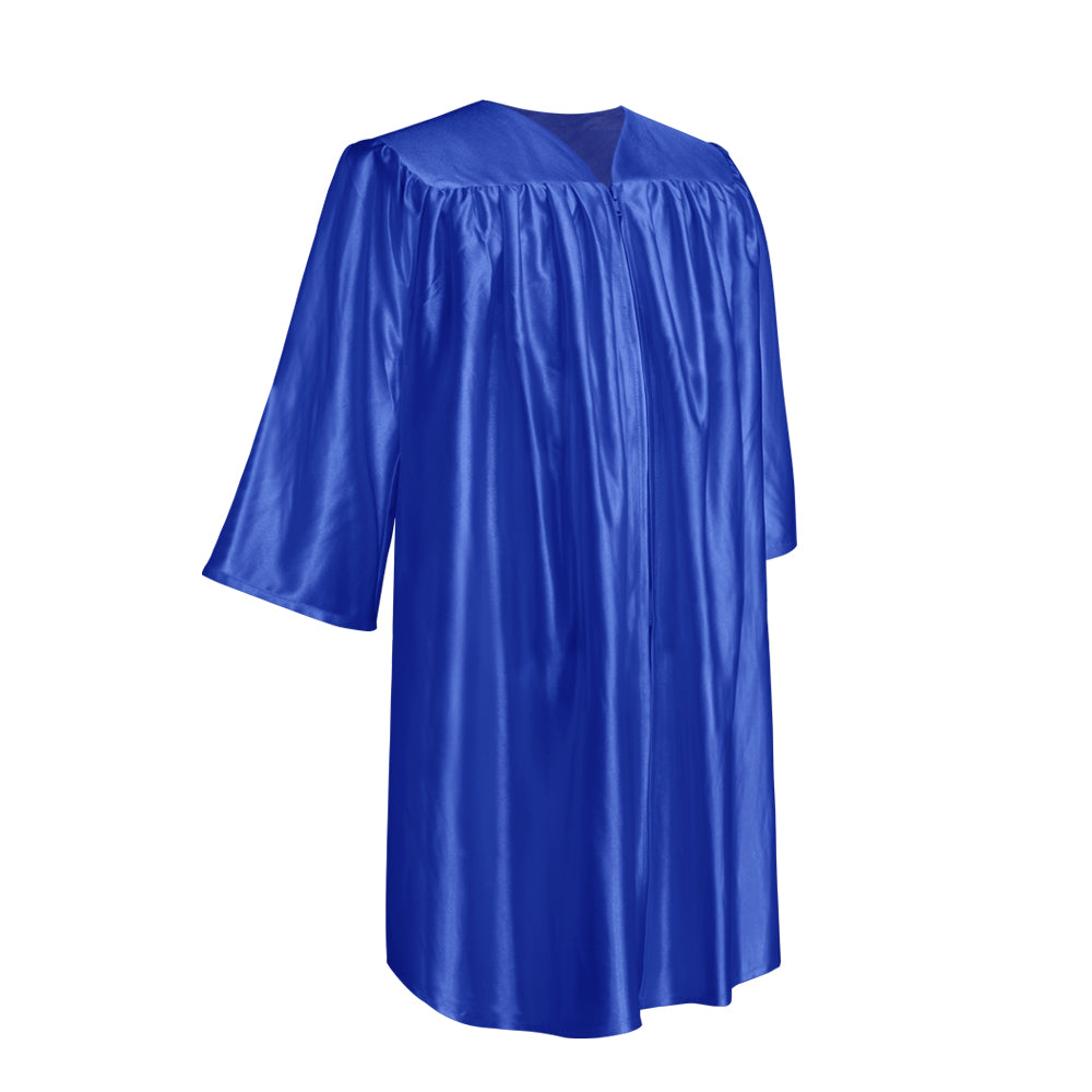 Shiny Royal Blue Graduation Cap and Gown for Pre-school