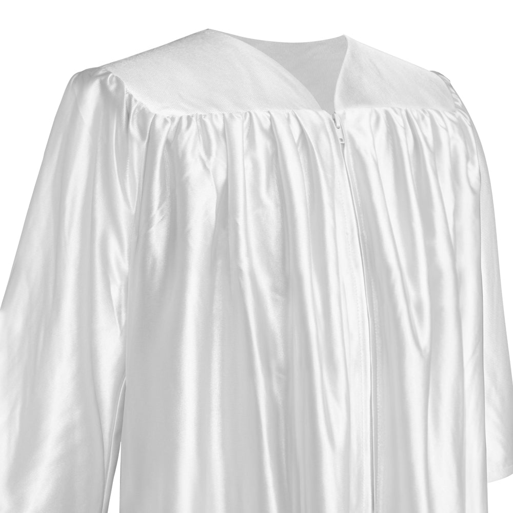Shiny White Graduation Gown for Preschool