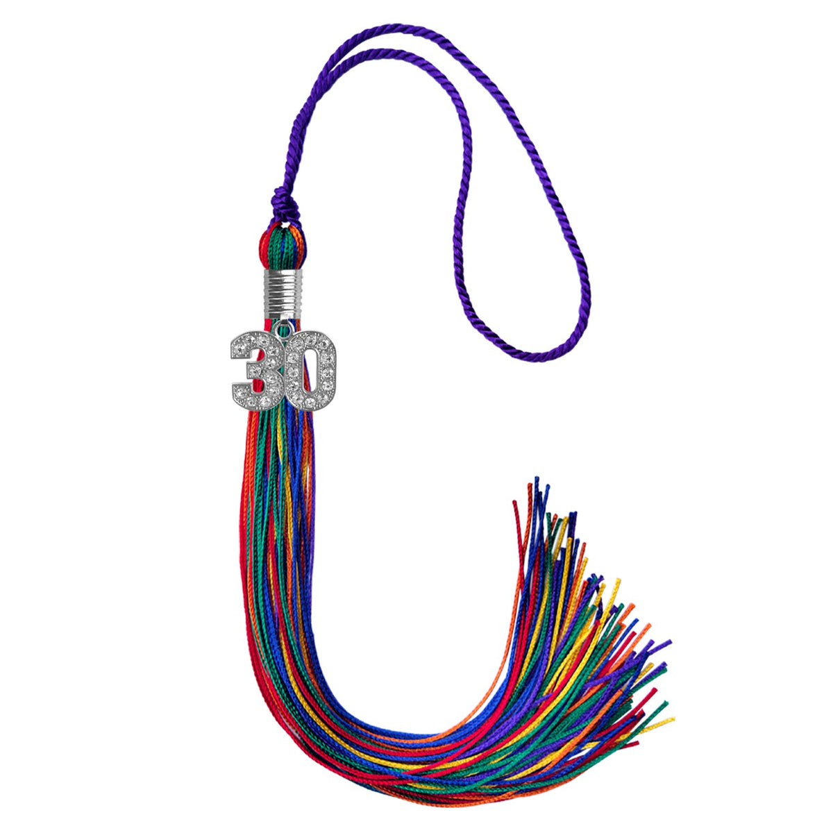 Rainbow Graduation Tassel with Silver Bling Charm by Endea Graduation