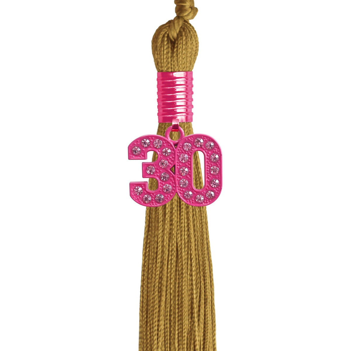 Antique Gold Graduation Tassel with Pink Bling Charm by Endea Graduation