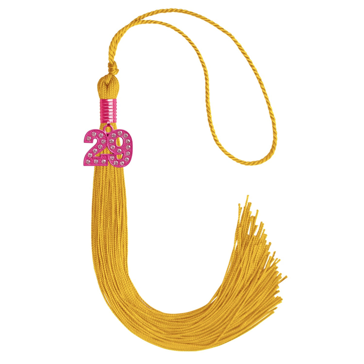 Gold Graduation Tassel with Pink Bling Charm by Endea Graduation