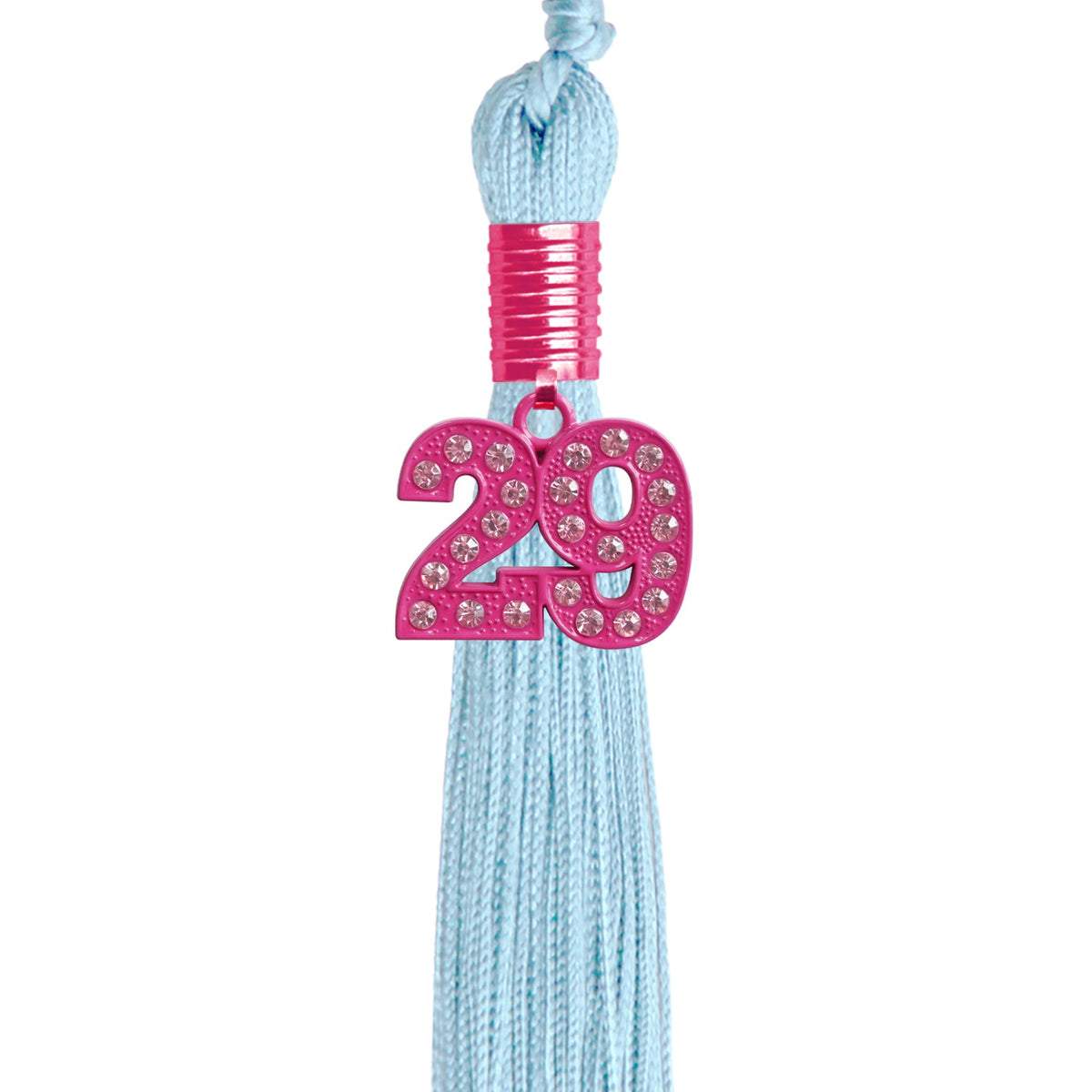 Light Blue Graduation Tassel with Pink Bling Charm by Endea Graduation