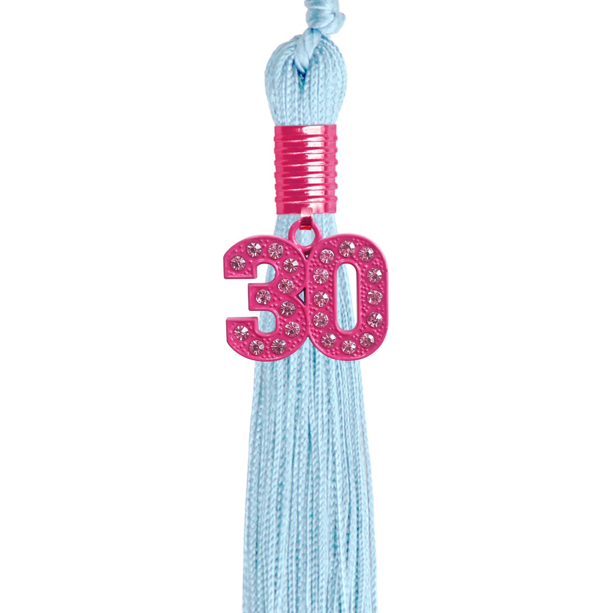 Light Blue Graduation Tassel with Pink Bling Charm by Endea Graduation