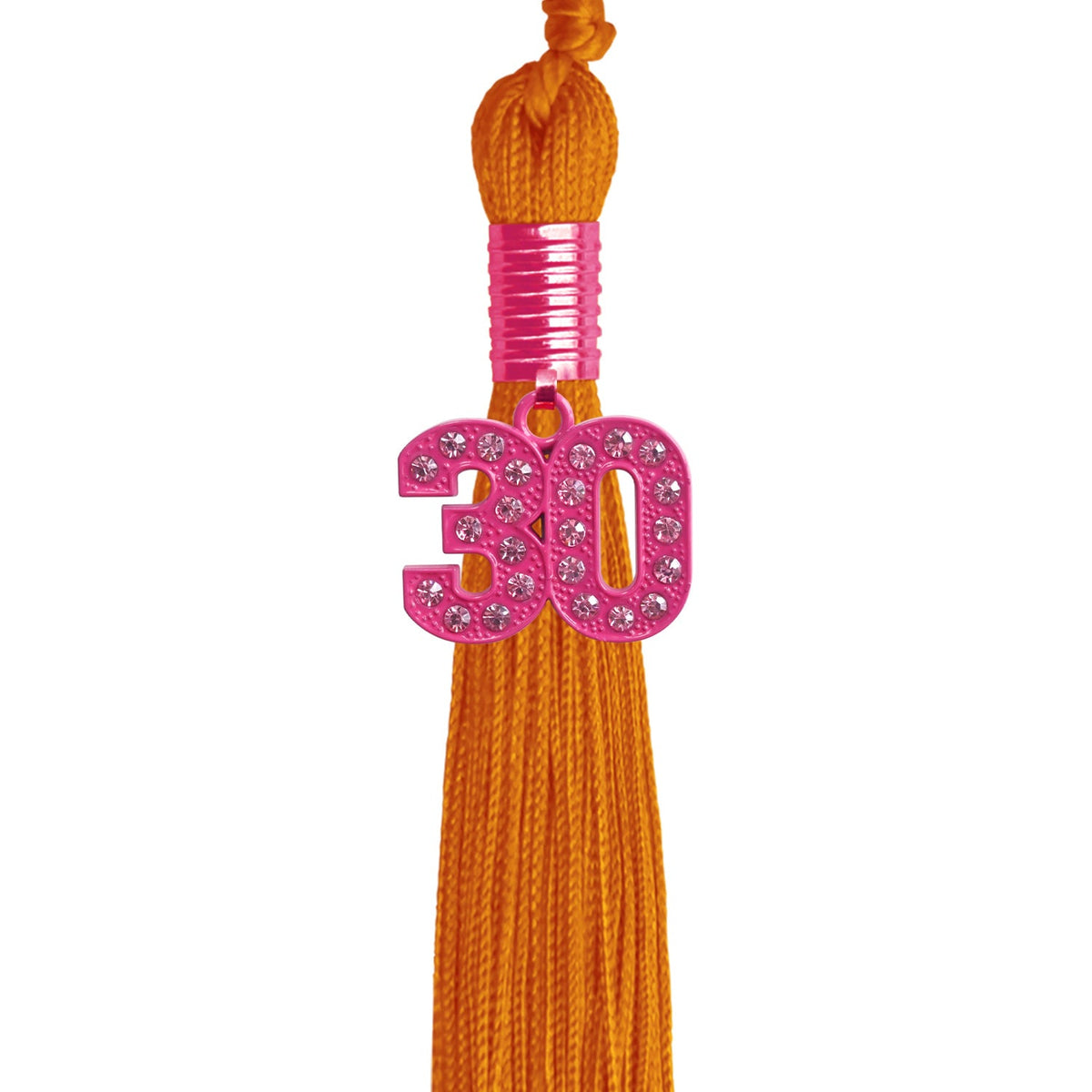Orange Graduation Tassel with Pink Bling Charm by Endea Graduation