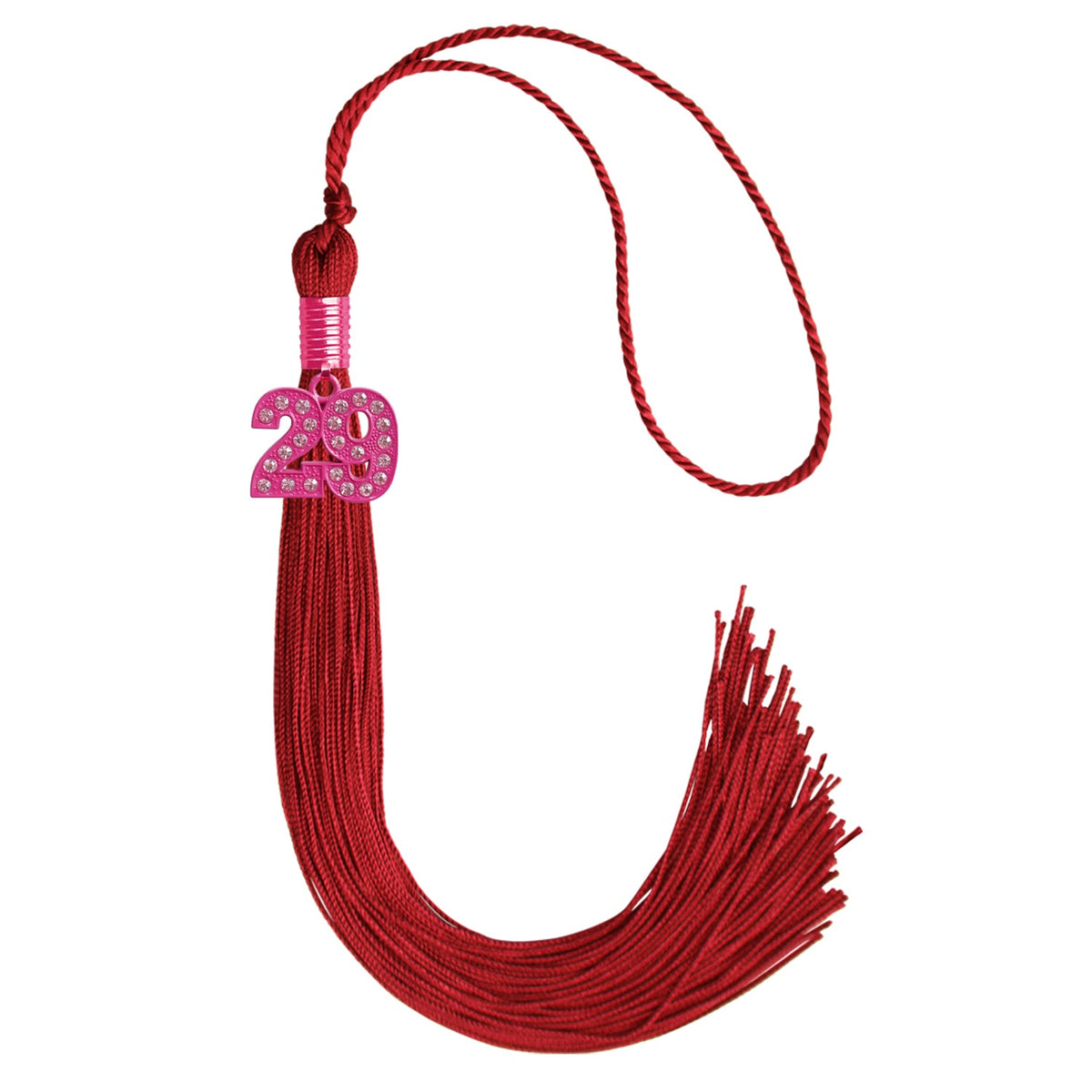 Red Graduation Tassel with Pink Bling Charm by Endea Graduation