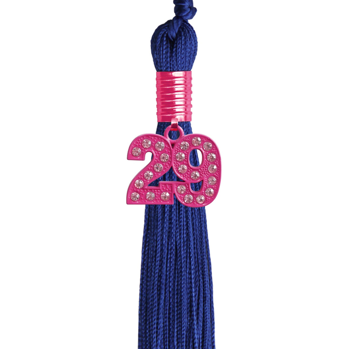 Royal Blue Graduation Tassel with Pink Bling Charm by Endea Graduation